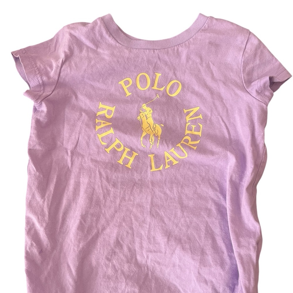 Polo by Ralph Lauren Kids Lavender Tee with Yellow Logo
